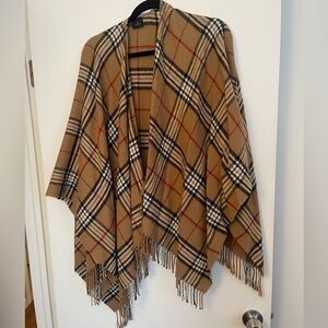 One size plaid shawl
